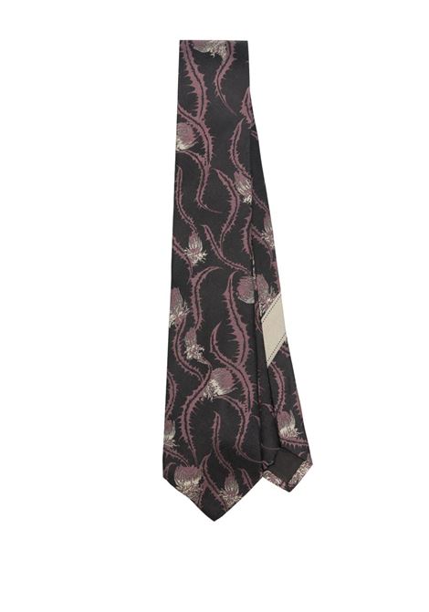 Black printed silk tie Dries Van Noten - men DRIES VAN NOTEN | 2510216021902900